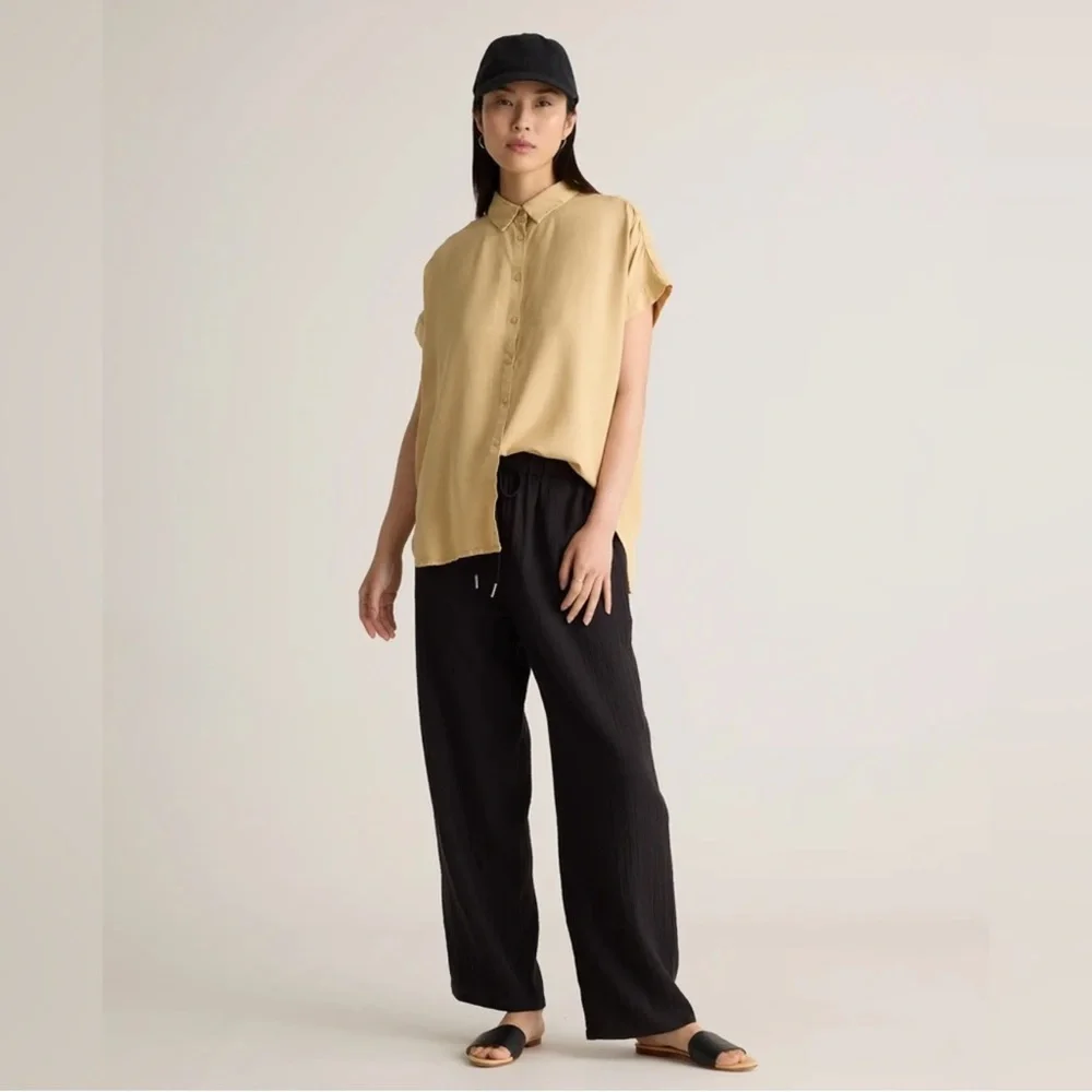 NWT Quince Gauze Beach Pants – Black – Size XL 29” Inseam